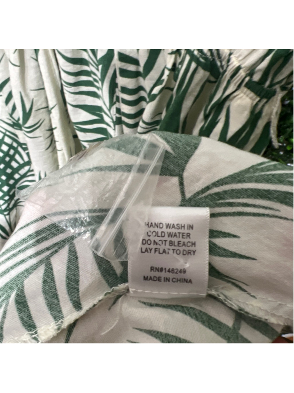 Women's Aakaa White Green Palm Print Mini Dress S - Picture 6 of 8